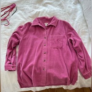 Pink Corduroy Button Up
